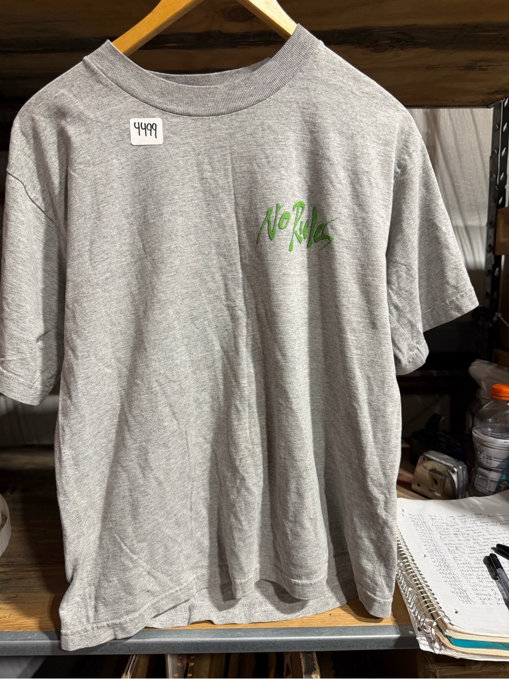 #4499-Men's Short Sleeve Crewneck T-Shirt in Light Gray